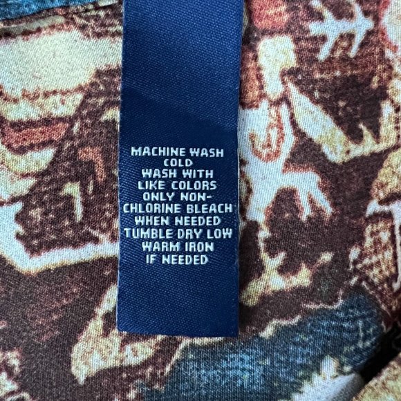 Chaps Blouse Top 3X Multicolor Printed Sheer Balloon Sleeve V-Neck Womens Plus - Picture 11 of 11